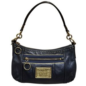 Coach Poppy Midnight Blue Leather Shoulder Bag